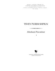 Cover of: Tsṿey purim-shpiln by Abraham Pravatiner