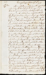 Letter to Lydia Miller, his wife, saying he is not allowed to go on Quebec expedition by William Turner Miller