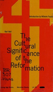 Cover of: The cultural significance of the Reformation.