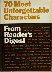 Cover of: 70 most unforgettable characters from Reader's digest