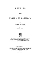Cover of: Memoirs of the Marquis of Montrose. by Mark Napier