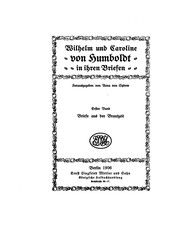 Cover of: Wilhelm und Caroline von Humboldt in ihren Briefen by Caroline von Humboldt , Wilhelm von Humboldt