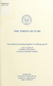Cover of: Are nations growing together or falling apart?: the Timlin lecture