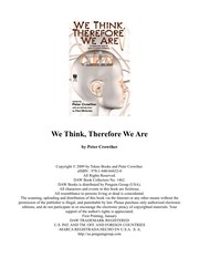Cover of: We think, therefore we are by Crowther, Peter