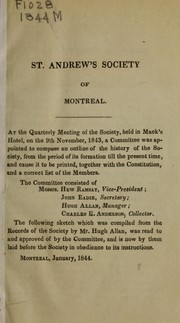 Cover of: St. Andrew's Society of Montreal