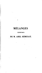 Cover of: Mélanges posthumes d'histoire et de littérature orientales