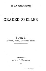 Cover of: Graded Speller: book I : fourth, fifth, and sixth years