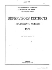 Cover of: Supervisors' districts: Fourteenth census, 1920.