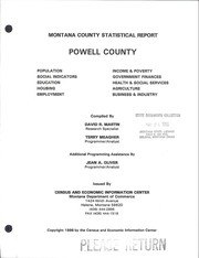 Cover of: Powell County: Montana county statistical report