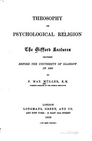 Cover of: Theosophy by F. Max Müller