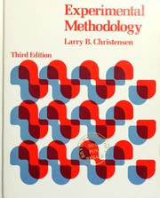 Cover of: Experimental methodology