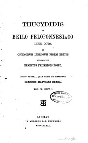 Thucydidis De bello Peloponnesiaco by Thucydides