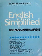 Cover of: English simplified: punctuation, spelling, grammar, usage, mechanics, documentation