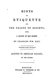 Cover of: Hints on etiquette and the usages of society