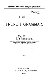 Cover of: A short French grammar.