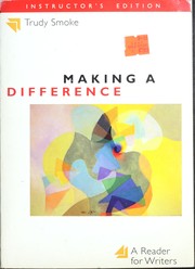 Cover of: Making a difference: a reader for writers