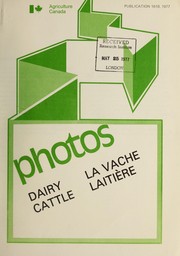 Cover of: Photos : dairy cattle = by 