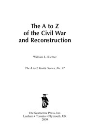 Cover of: The A to Z of the Civil War and Reconstruction