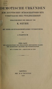 Cover of: Demotische Urkunden zum ägyptischen Bürgschaftsrechte vorzüglich der Ptolemäerzeit