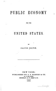 Cover of: Public economy for the United States.