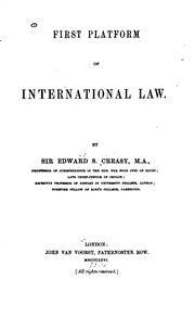 Cover of: First platform of international law.