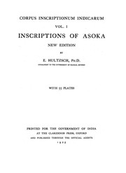 Cover of: Inscriptions of Asoka.