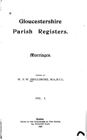 Cover of: Gloucestershire Parish Registers: Marriages Volume 1
