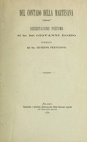 Cover of: Del contado della Martesana by Giovanni Dozio