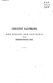 Cover of: Christof Kaufmann