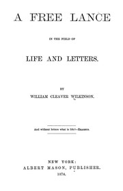 Cover of: A free lance in the field of life and letters.