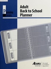Cover of: Adult back to school planner.