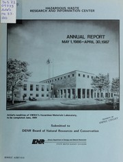 Cover of: Annual report: May 1, 1986 - April 30, 1987