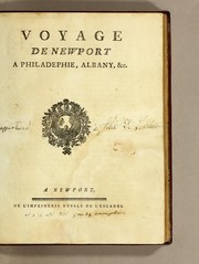 Cover of: Voyage de Newport a Philadephie [!], Albany, &c
