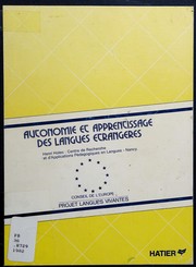 Cover of: Autonomie et apprentissage des langues étrangères