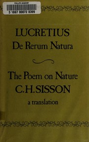 Cover of: De rerum natura = by Titus Lucretius Carus