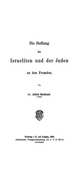 Cover of: Die stellung der Israeliten und der Juden zu den fremden.