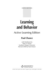 Cover of: Learning and Behavior by Paul Chance