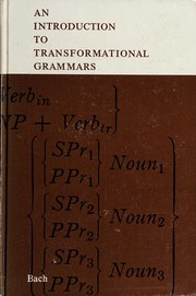 Cover of: An introduction to transformational grammars.