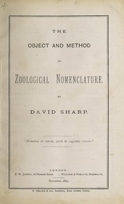 Cover of: The object and method of zoological nomenclature.