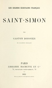 Cover of: Saint-Simon. by Boissier, Gaston