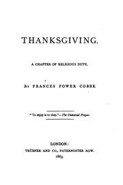 Cover of: Thanksgiving, a chapter of religious duty