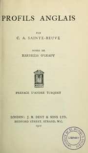 Cover of: Profils anglais by Charles Augustin Sainte-Beuve