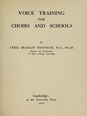 Voice training for choirs and schools by Cyril Rootham