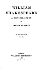 Cover of: William Shakespeare, a critical study