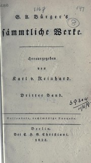 Sämmtliche Werke by Gottfried August Bürger