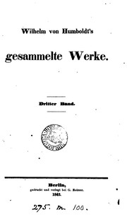 Cover of: Wilhelm von Humboldt's gesammelte Werke [ed. by K.H. Brandes].: gesammelte Werke Bde 1-7 Geb Nd by Wilhelm von Humboldt