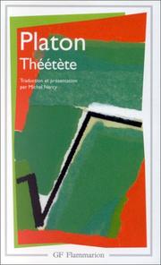 Cover of: Théétète by Πλάτων, Michel Narcy