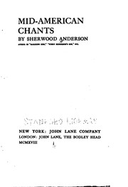 Mid-American chants by Sherwood Anderson