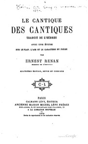 Cover of: Le Cantique des Cantiques