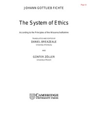 Cover of: The system of ethics: according to the principles of the Wissenschaftslehre
